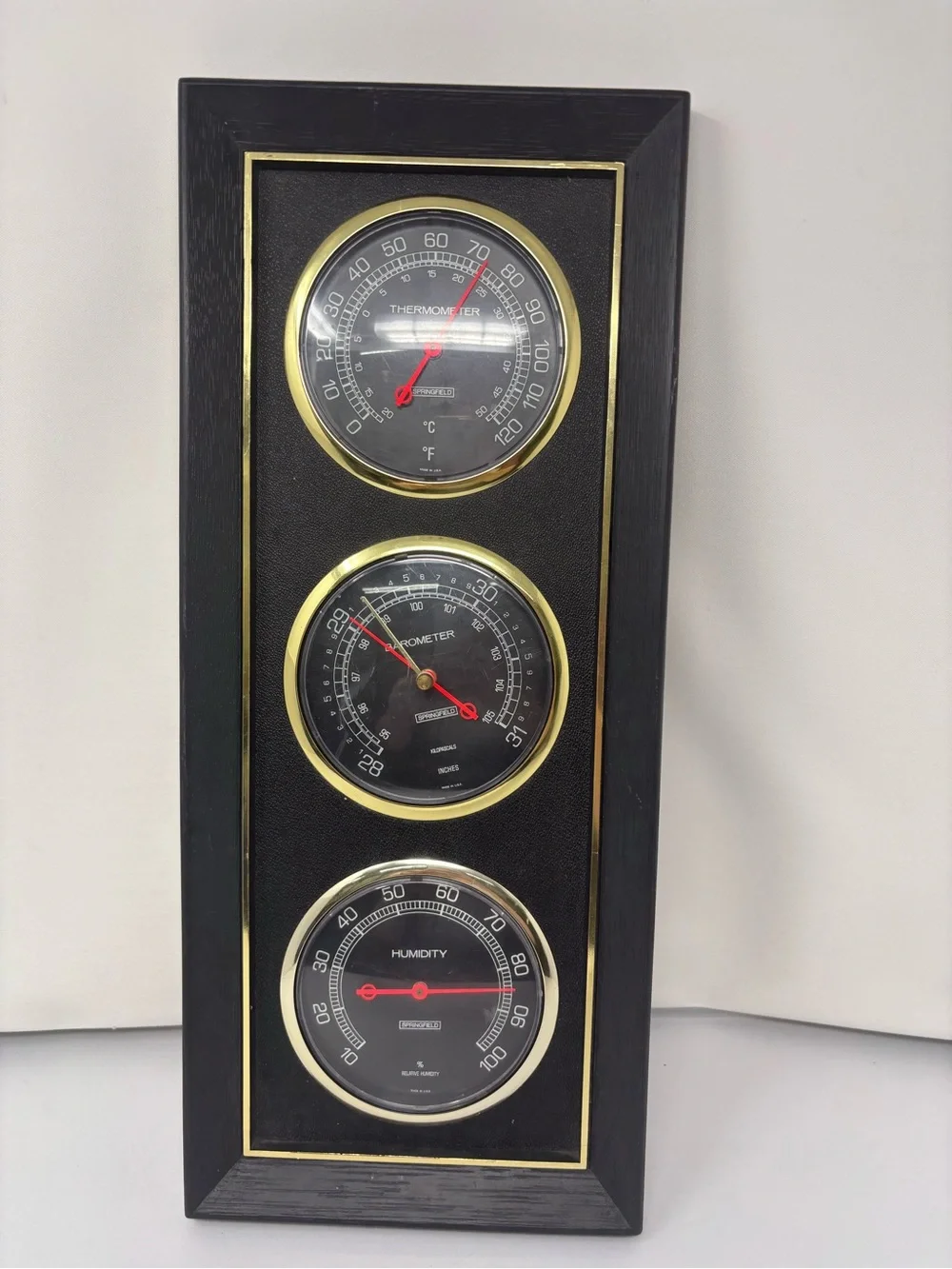 Classic Black and Gold Wall Weather Station - Unbranded, see photos